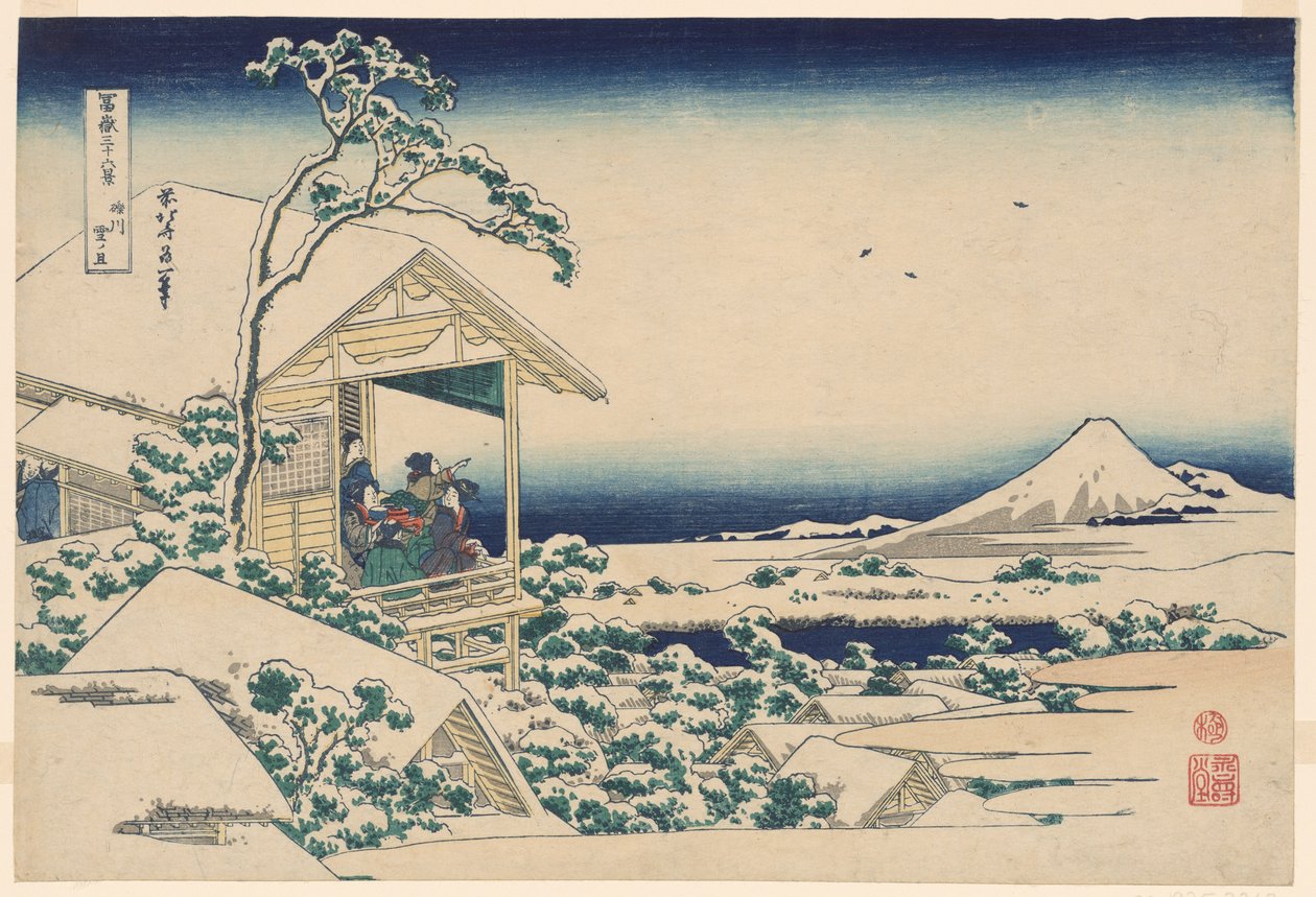 Koishikawa'dan Karlı Sabah (Koishikawa yuki no ashita), "Fuji Dağı'nın Otuz Altı Manzarası (Fugaku sanjurokkei)" serisinden by Katsushika Hokusai