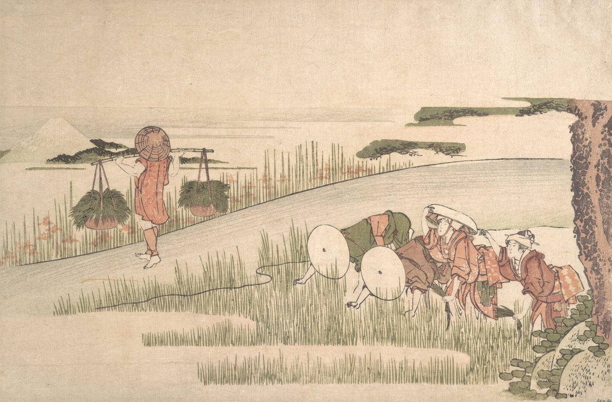 Pirinç Tarlalarında Bahar, ca. 1800., yaklaşık 1800. by Katsushika Hokusai
