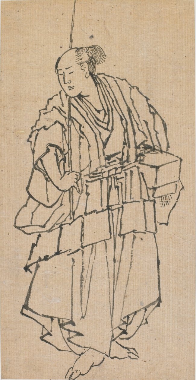 Ayakta duran bir adam figürü, 18. yüzyılın sonu ve 19. yüzyılın başı. by Katsushika Hokusai