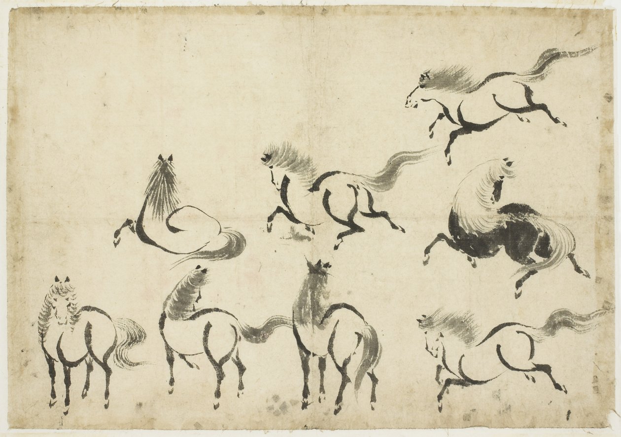 At Çalışmaları, c.1815-1849 (kağıt üzerine mürekkep) by Katsushika Hokusai