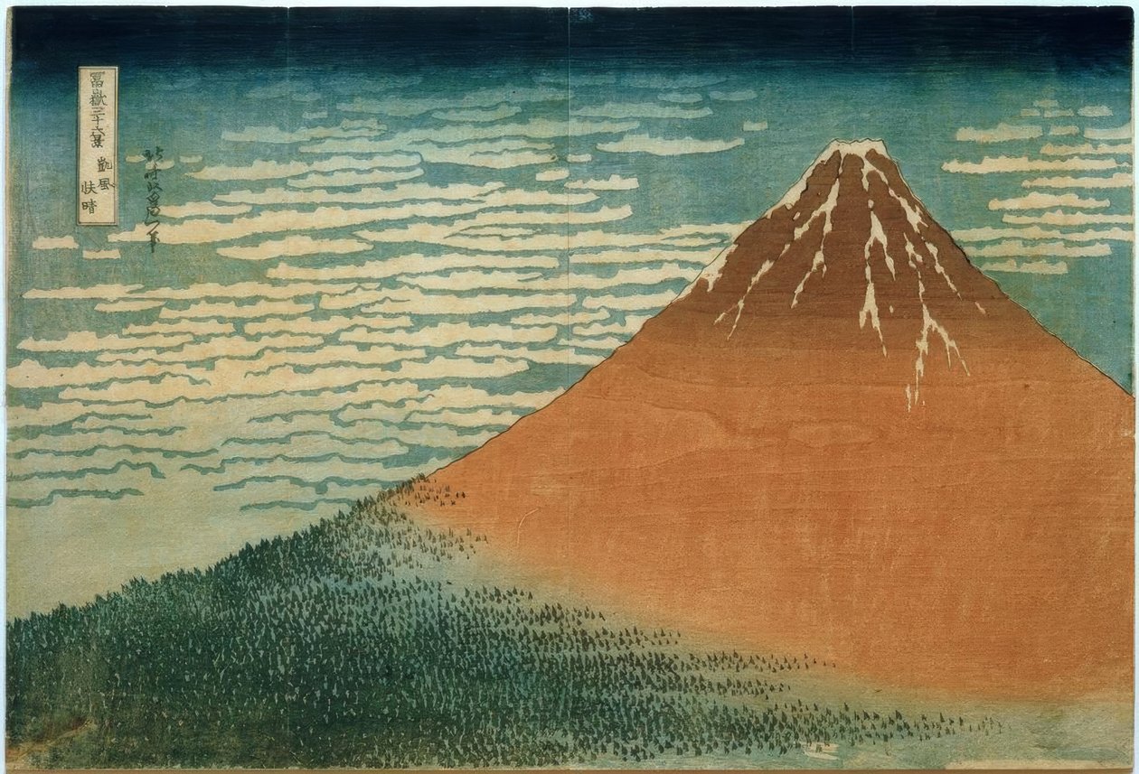 Güney rüzgarı ve açık bir sabah by Katsushika Hokusai