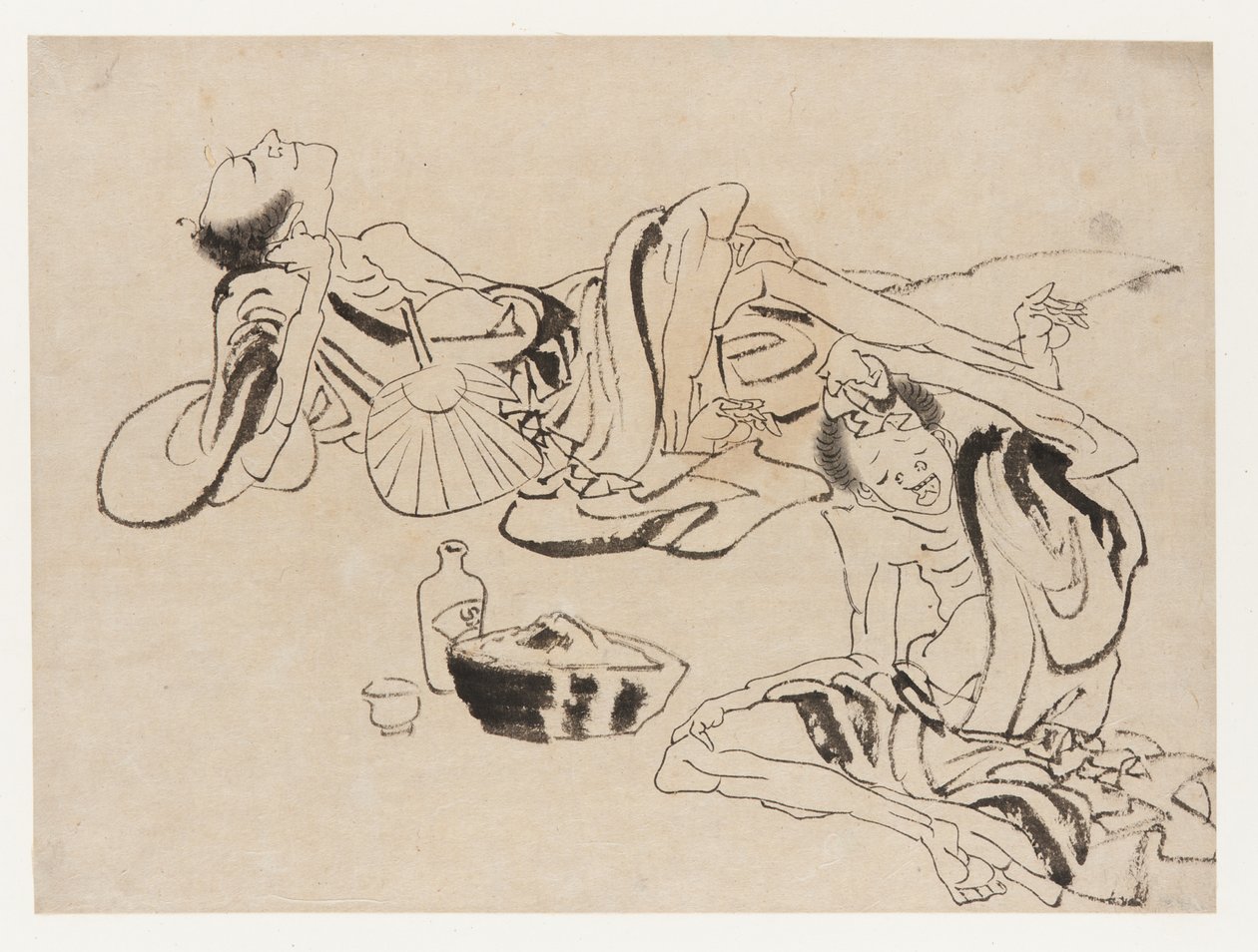 Yaz aşkına sippers, 18. yüzyılın sonu ve 19. yüzyılın başı. by Katsushika Hokusai