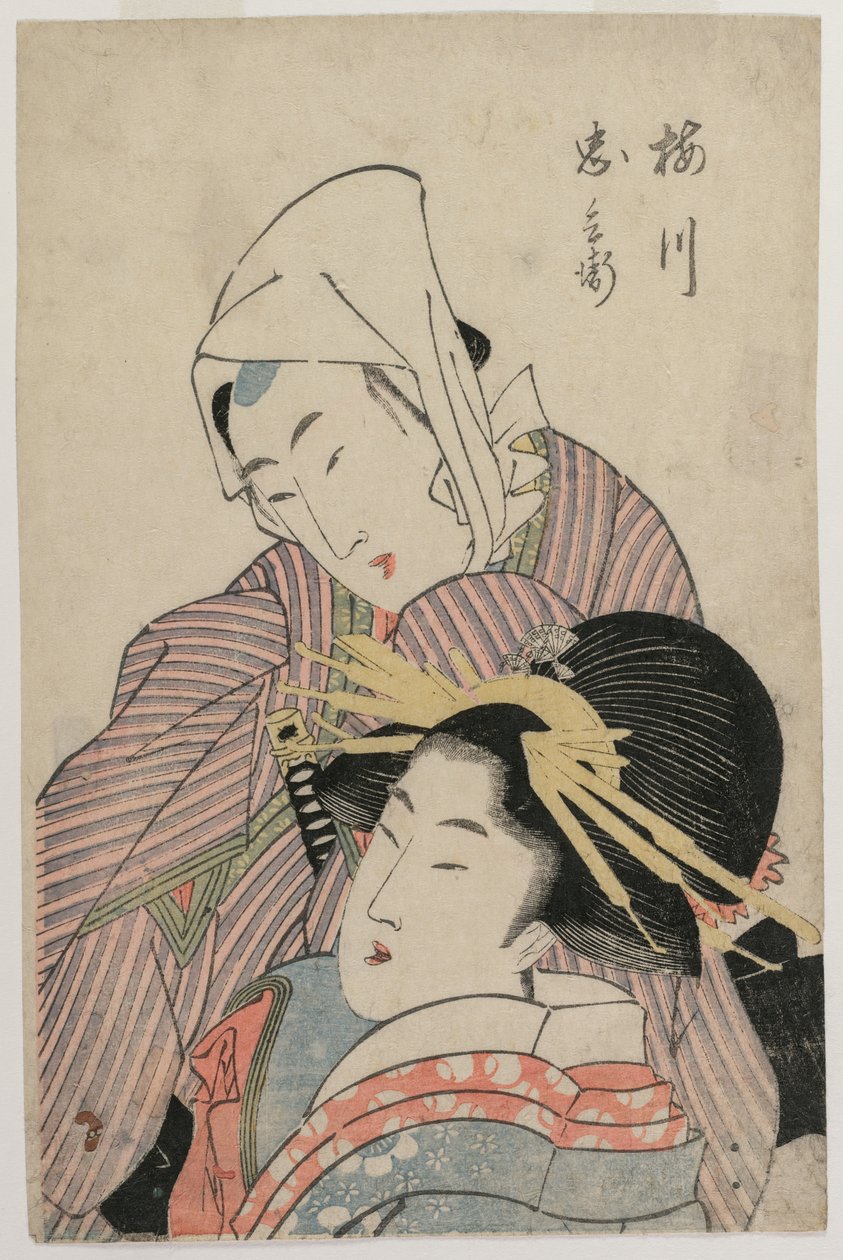 Aşıklar Umegawa ve Chubei by Katsushika Hokusai