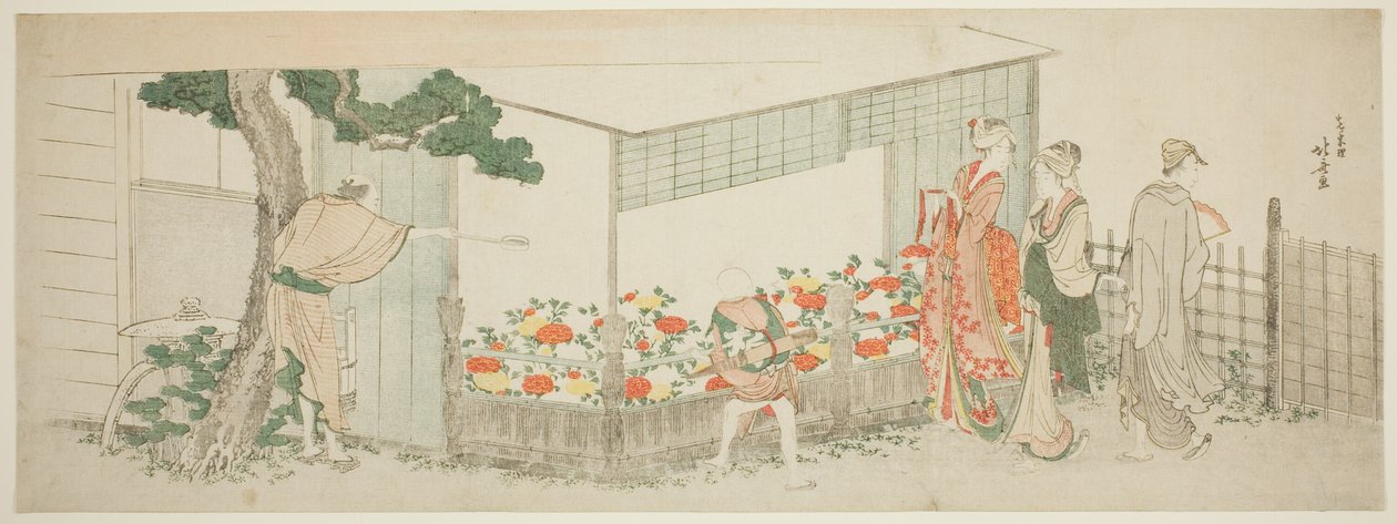 Şakayık Gösterisi by Katsushika Hokusai