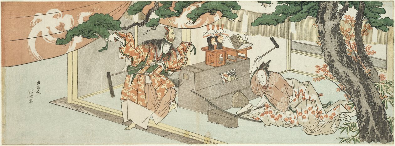 Kılıç Ustası Munechika ve İnari Tanrısı by Katsushika Hokusai