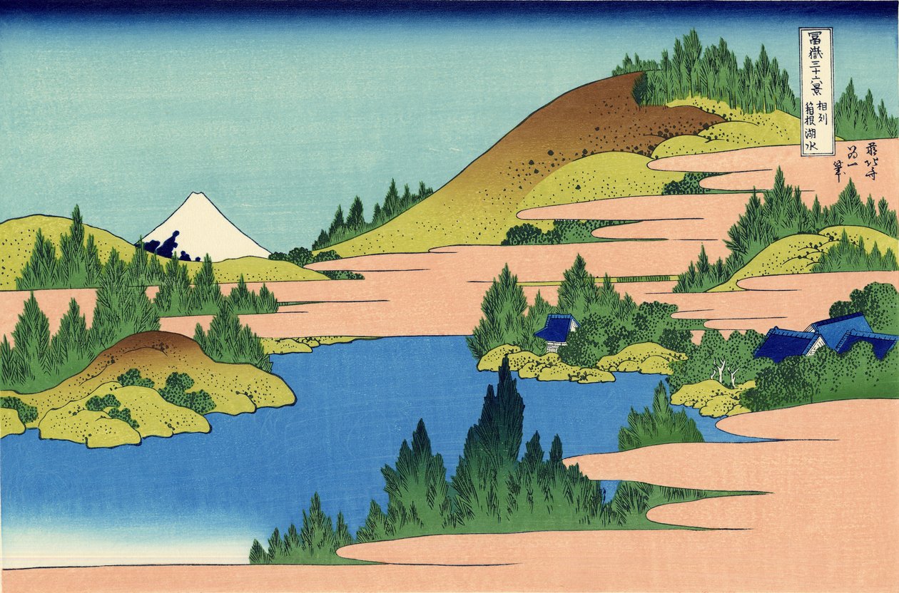 Segami eyaletindeki Hakone gölü, 1830 dolayları (tahta baskı) by Katsushika Hokusai