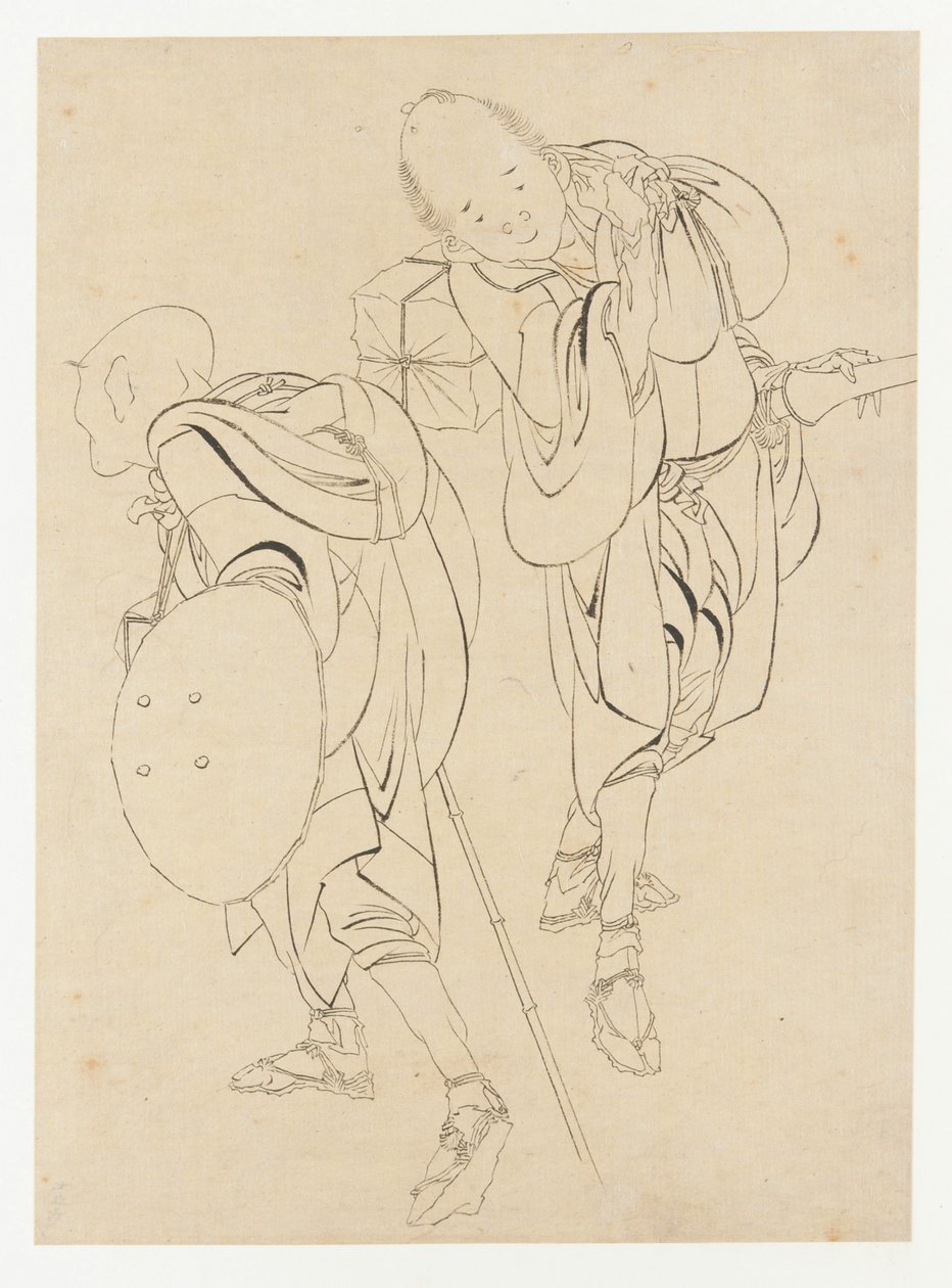 Gezginler, 18. yüzyılın sonu ve 19. yüzyılın başı. by Katsushika Hokusai