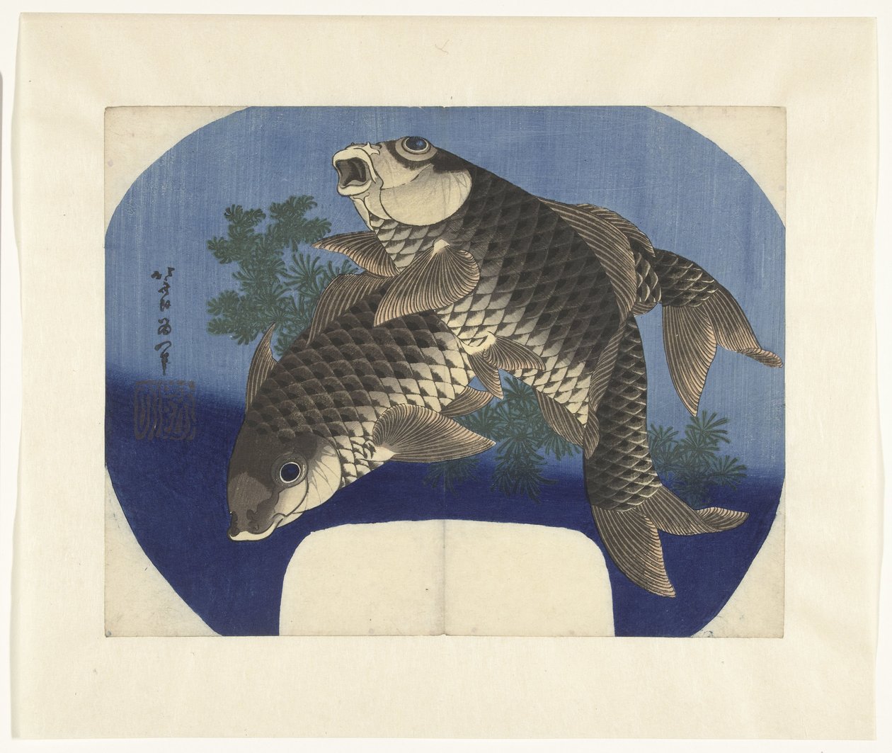 iki sazan by Katsushika Hokusai