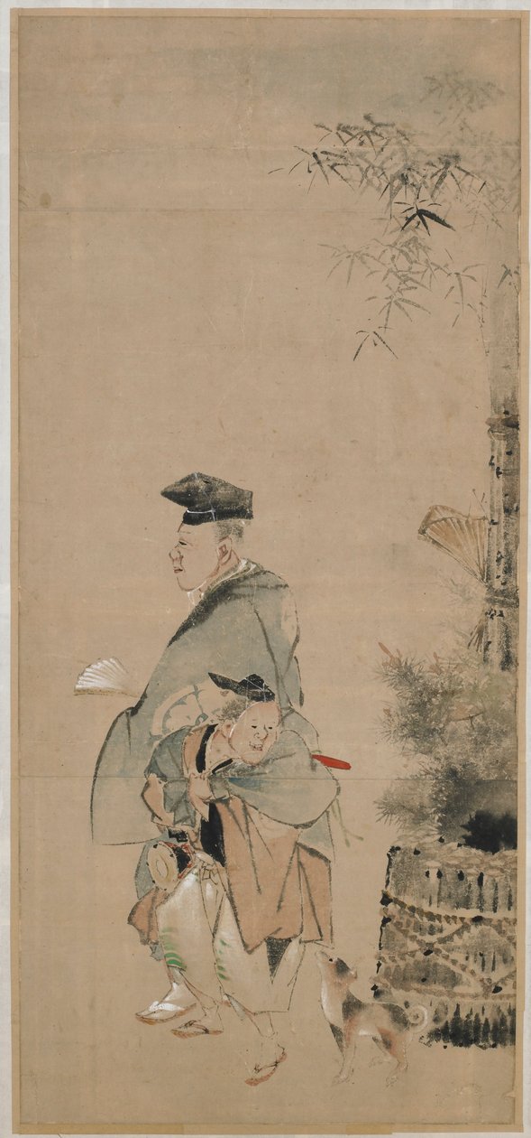Yeni Yılda Gezinen İki Eğlence, Edo dönemi, yakl. 1798-1801. by Katsushika Hokusai
