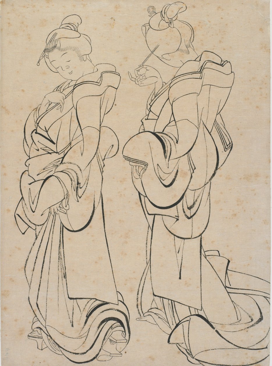 İki kadın, 18. yüzyılın sonu ve 19. yüzyılın başı. by Katsushika Hokusai