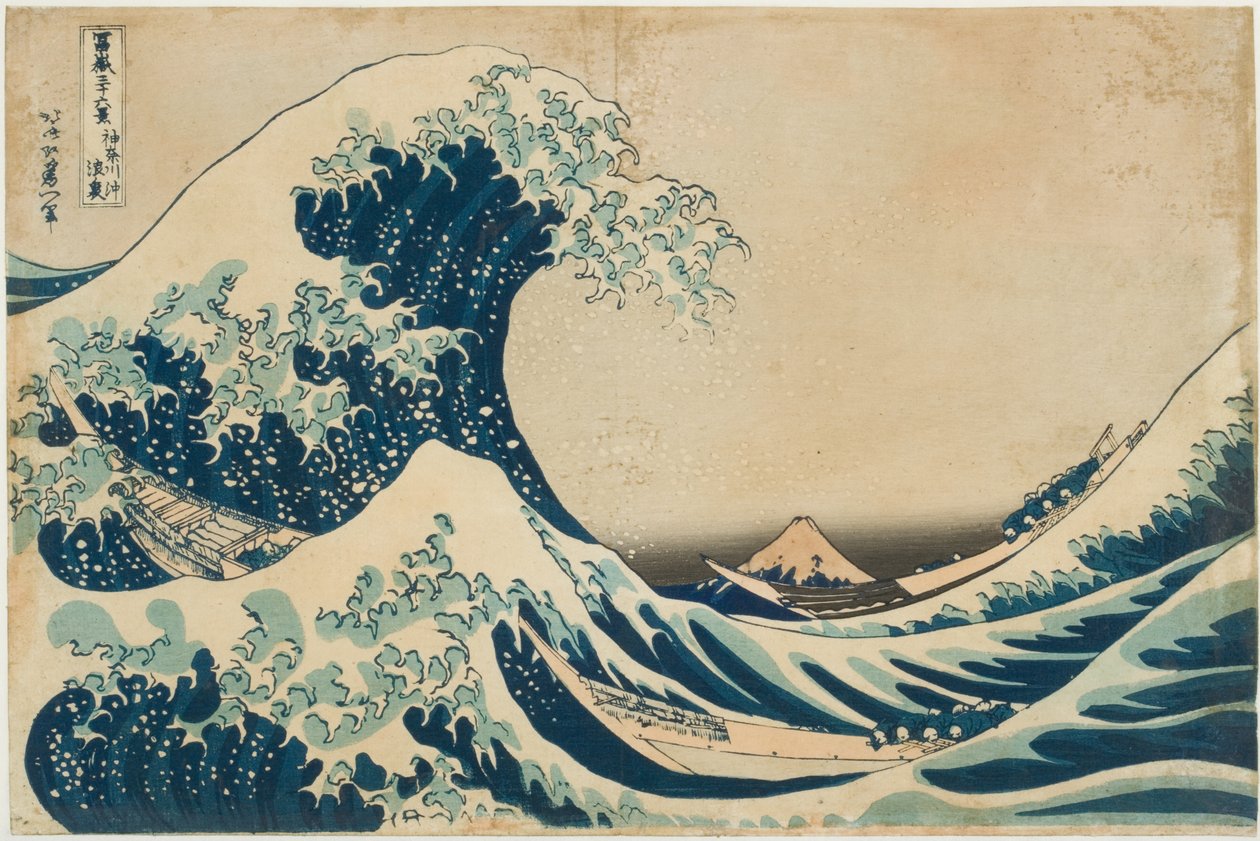 Under the Wave off Kanagawa (tahta baskı) by Katsushika Hokusai