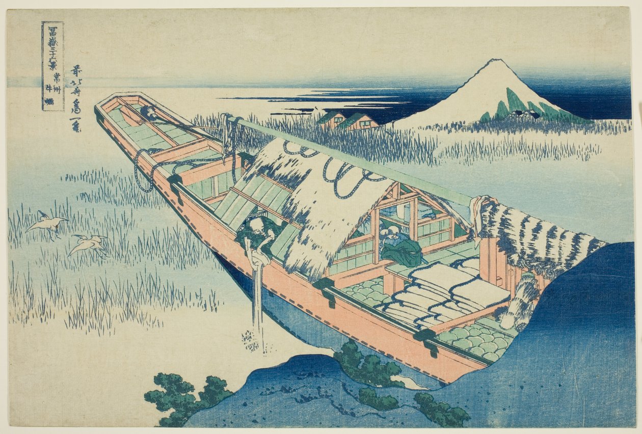 Hitachi Eyaletindeki Ushibori (Joshu Ushibori), "Fuji Dağı'nın Otuz Altı Manzarası (Fugaku sanjurokkei)" dizisinden by Katsushika Hokusai