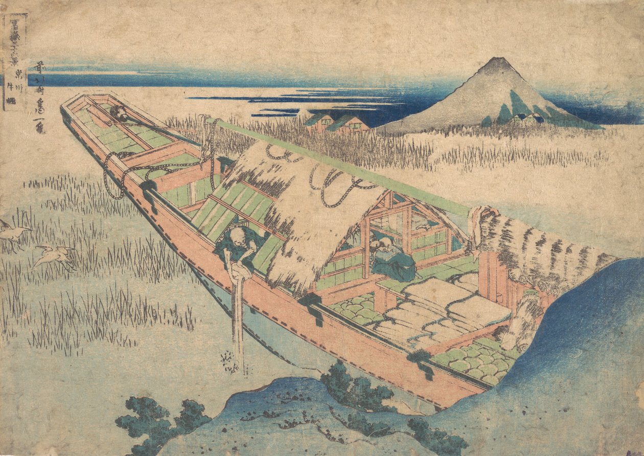 Hitachi Eyaletindeki Ushibori Joshu Ushibori, Otuz Altı Görünüm dizisinden ..., ca. 1830-32. by Katsushika Hokusai