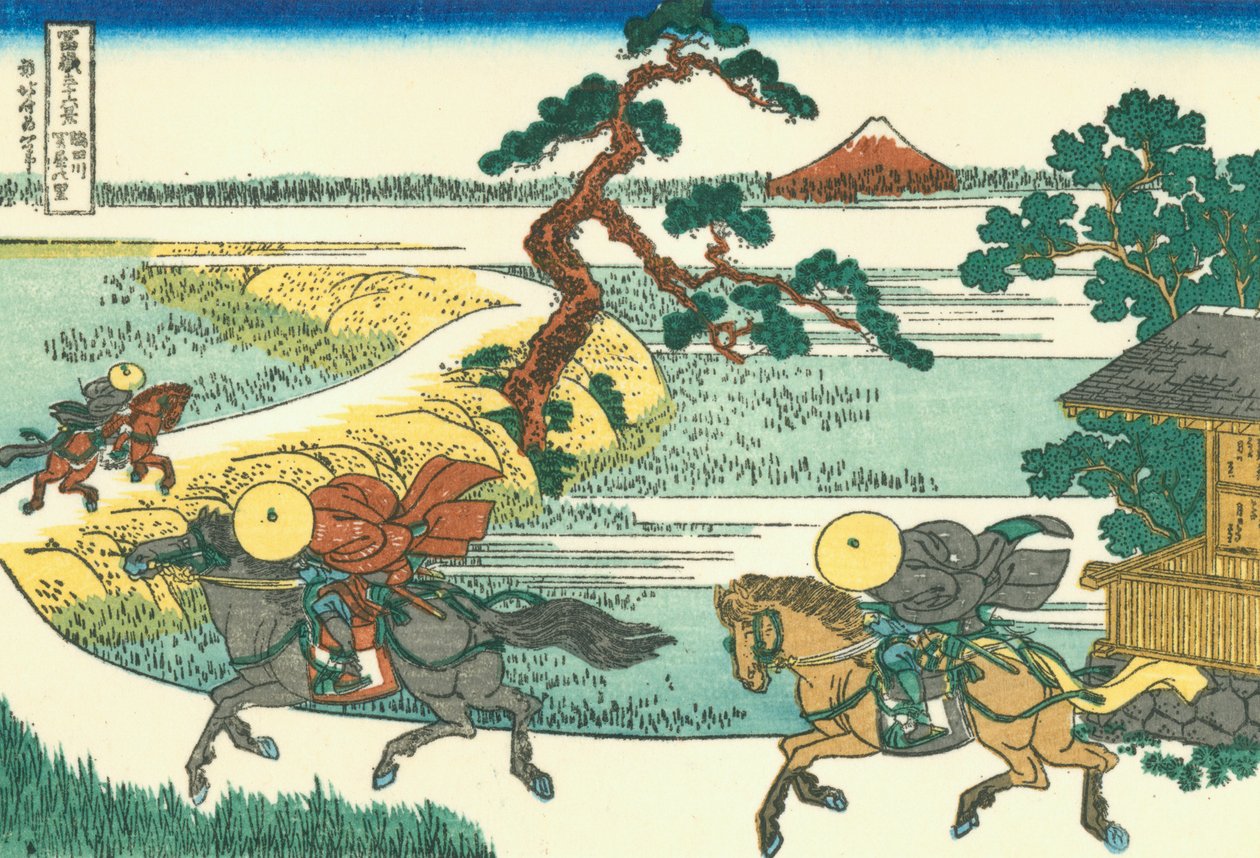 Sumida nehrinde Sekiya Köyü, 1830 dolayları (tahta baskı) by Katsushika Hokusai