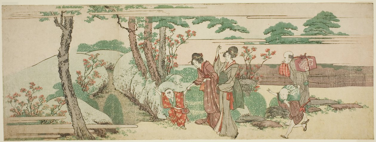Kadınlar ve çocuklar pikniğe gitti by Katsushika Hokusai