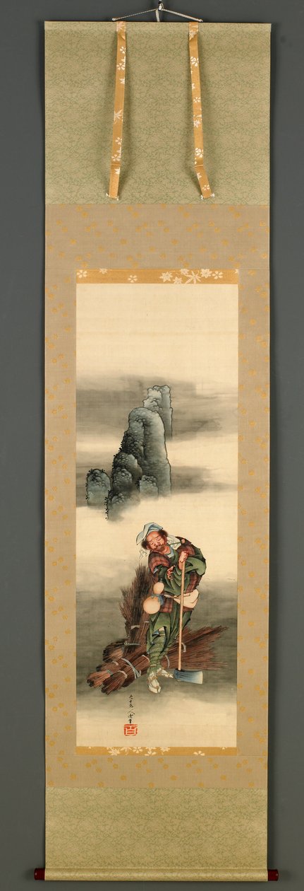Oduncu, Edo Dönemi, 1849 (ipek üzerine mürekkep ve renk) by Katsushika Hokusai