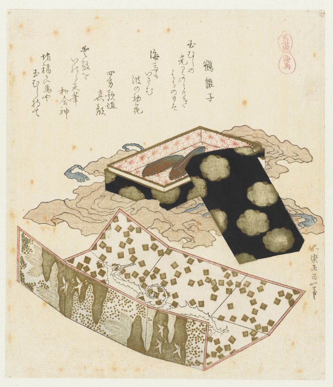 denizatı Kaiba (nesne üzerindeki başlık) Atlı bir dizi (dizi adı) Umazukushi (nesne üzerinde seri başlığı) by Katsushika Hokusai