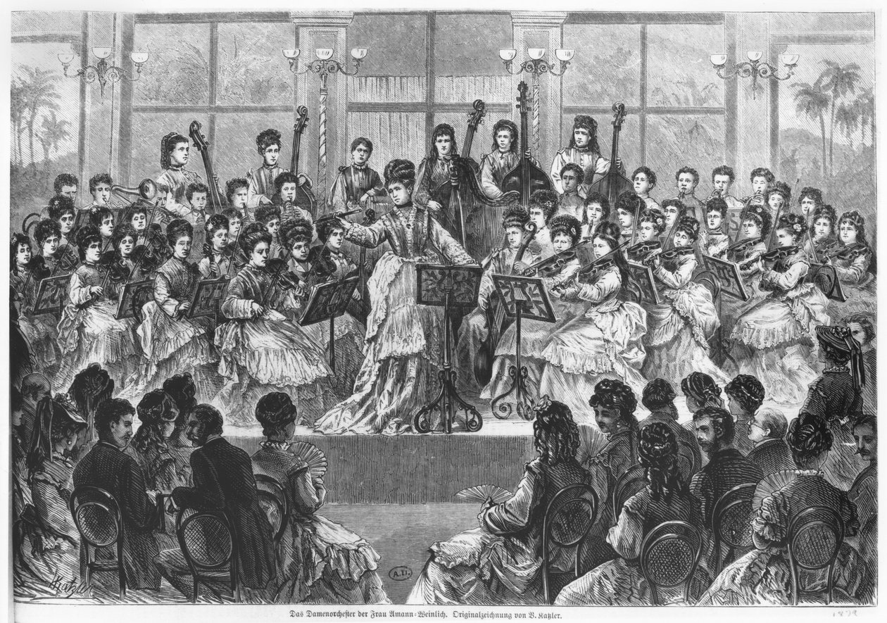 Frau Amann-Weinlich kadın orkestrası, 19. yüzyıl sonu by Katzler