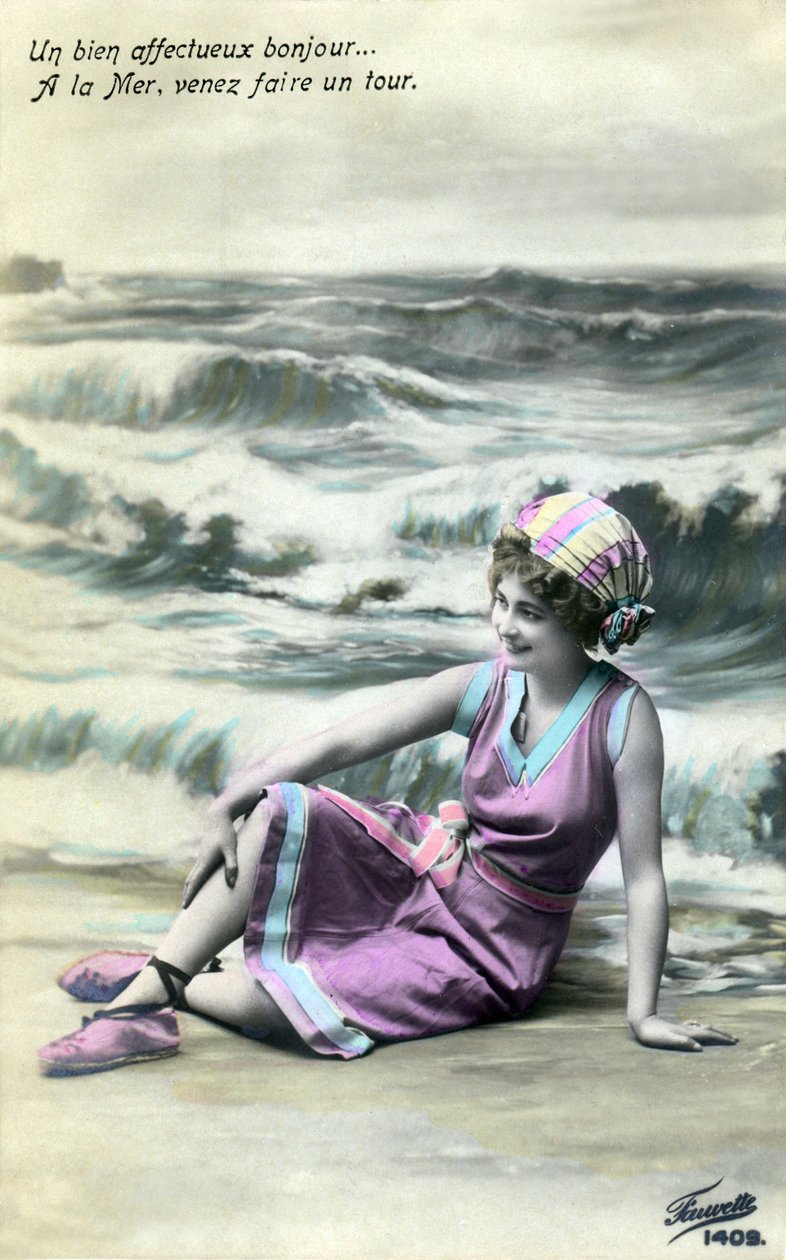 Sahilde kadın, c. 1900