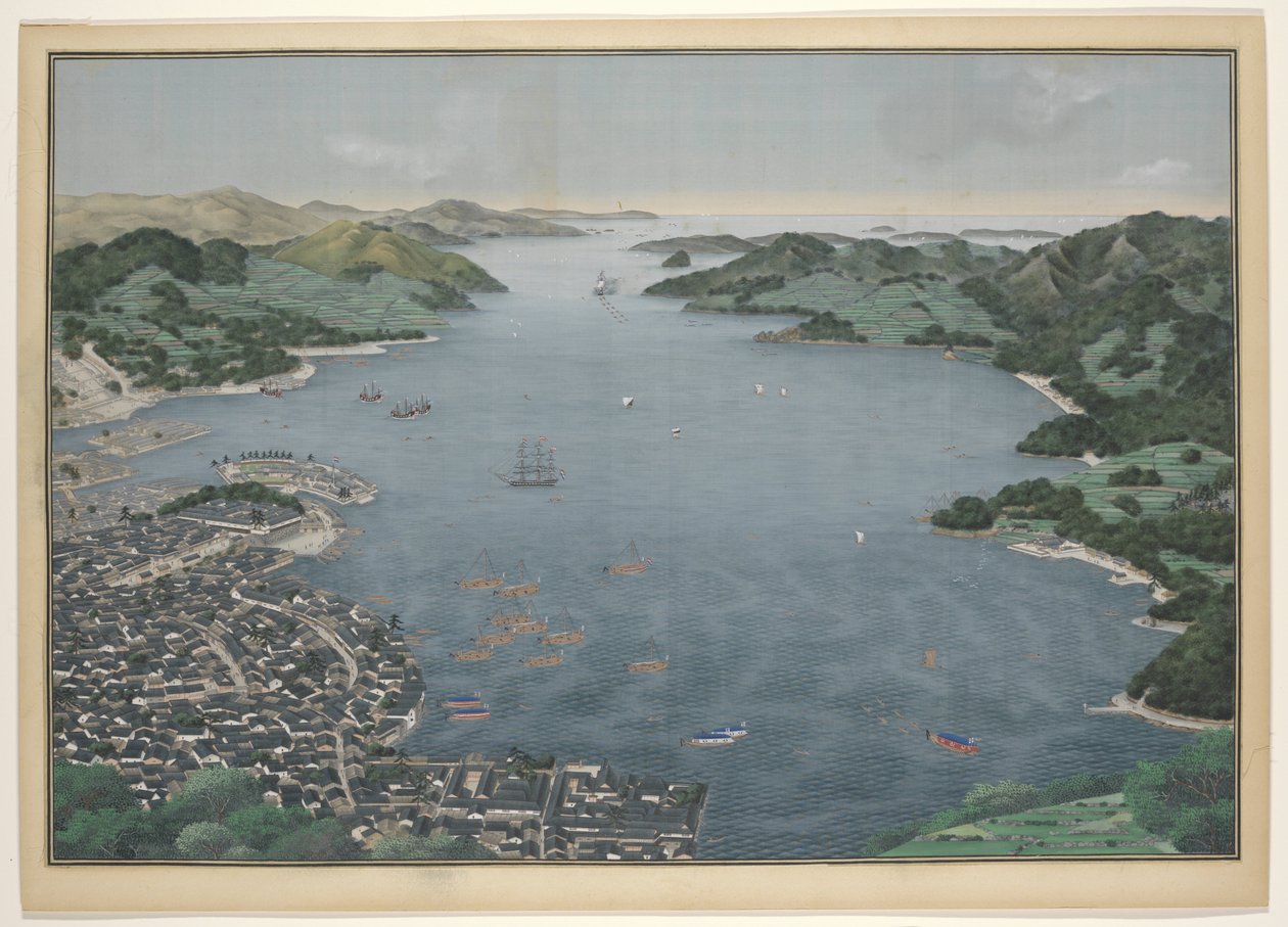 Nagasaki Limanı Nagasaki Körfezi by Kawahara Keiga (workshop of)