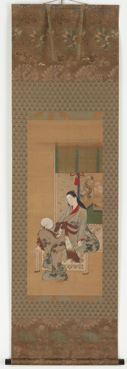 Verandada oturan bir kız, Edo dönemi, 18. yüzyıl. by Kawamata Tsuneyuki