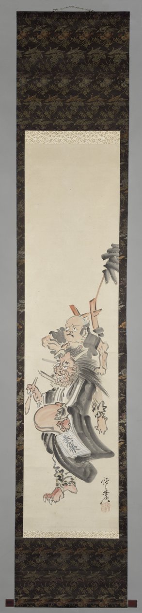 Bir dilenci keşiş olarak bir iblis Dilenci Şeytan Keşişi (oni no nembutsu) by Kawanabe Kyosai