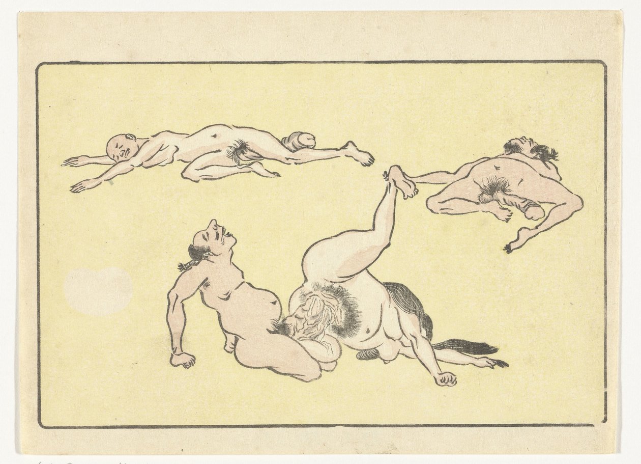 Çiftleşen erkek ve kadın Büyük Kuyruk (dizi başlığı) by Kawanabe Kyosai