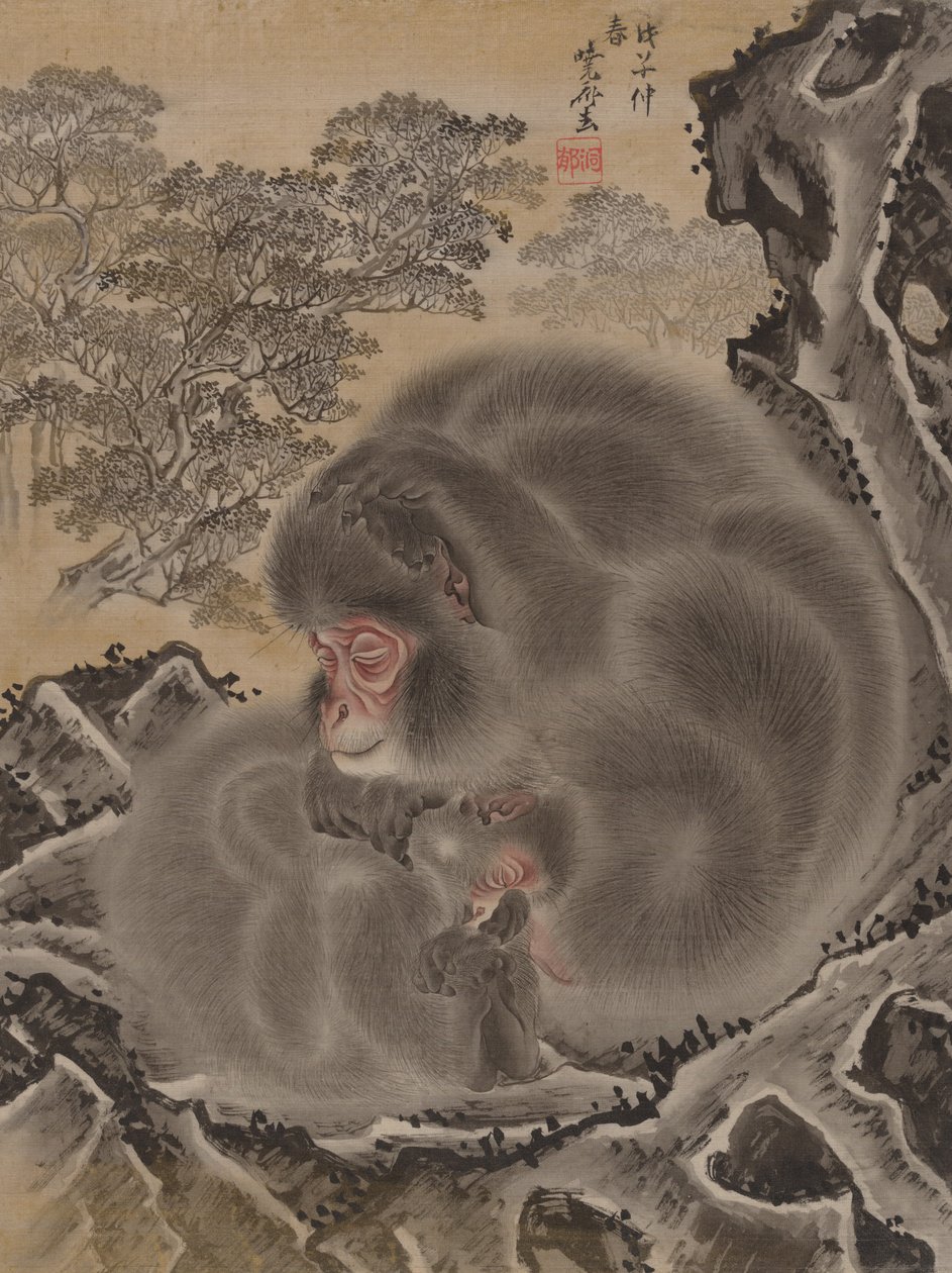 Maymunlar, Mart 1888. by Kawanabe Kyosai