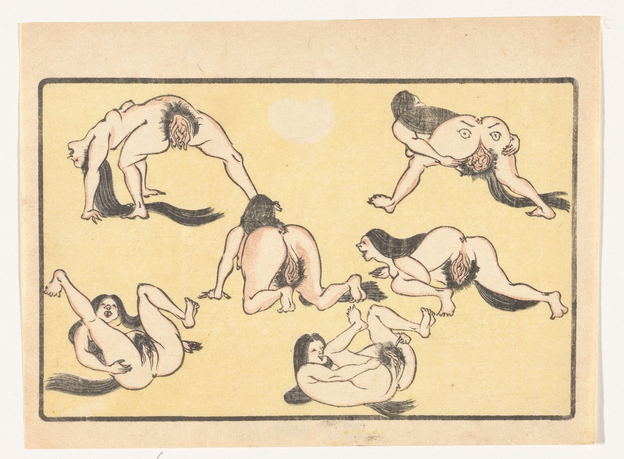 çıplak kadınlar Büyük Kuyruk (dizi başlığı) by Kawanabe Kyosai