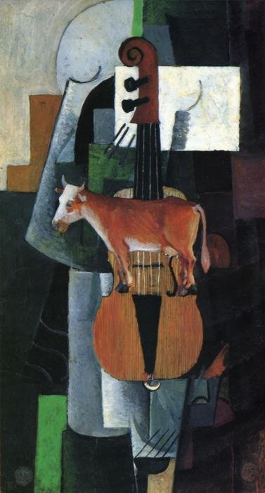 inek ve keman by Kazimir Severinovich Malevich