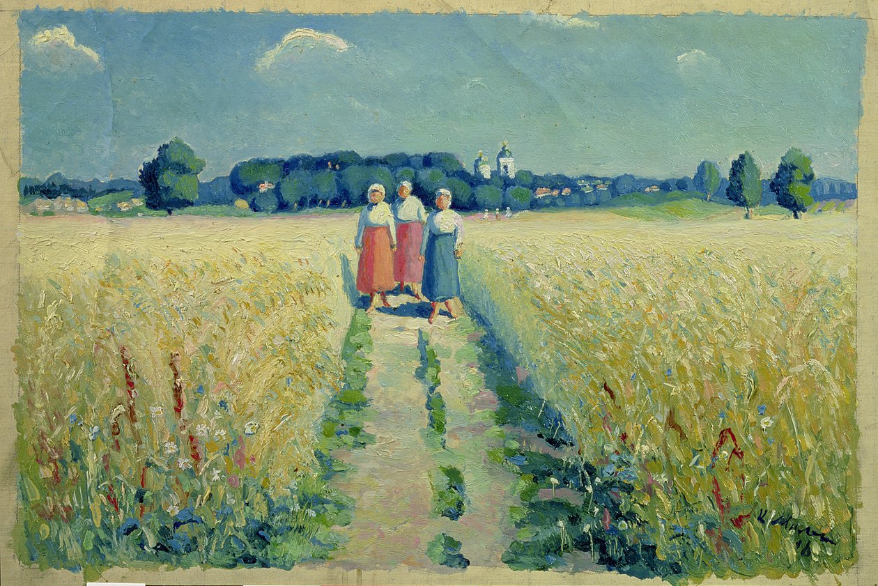 Bir Yolda Üç Kadın, 1900 by Kazimir Severinovich Malevich