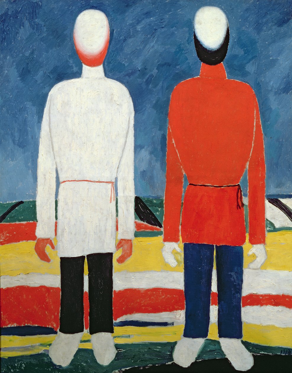 İki Eril Figür, 1928-32 by Kazimir Severinovich Malevich