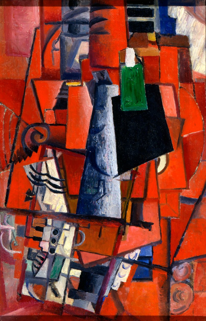 Piyanoda Bir Kadın, 1913. by Kazimir Severinovich Malevich