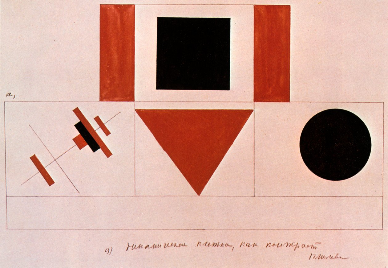 Konuşmacılar Kürsü için Tasarım, 1919. by Kazimir Severinovich Malevich