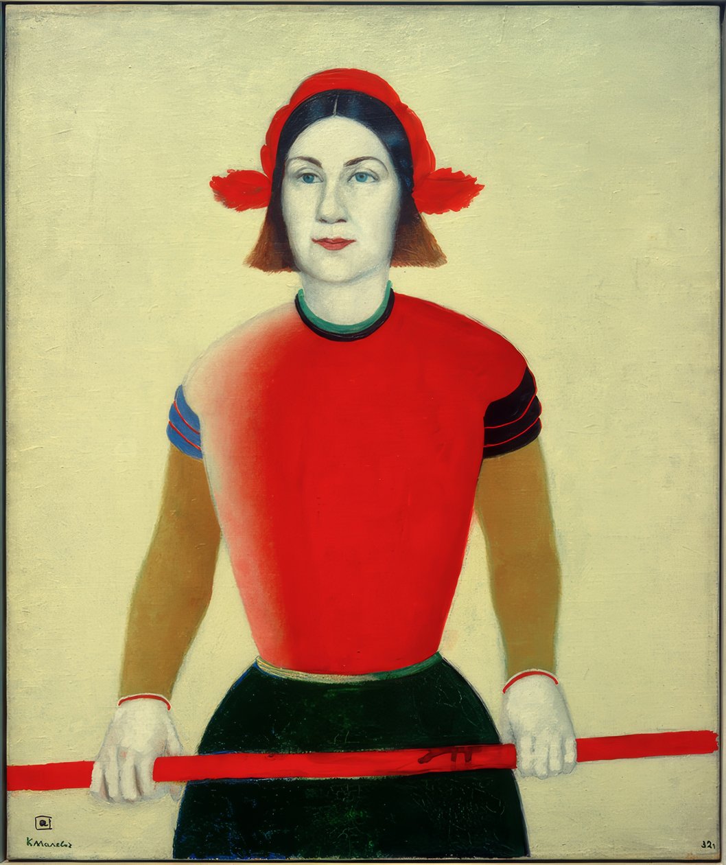 kırmızı personel ile kız by Kazimir Severinovich Malevich