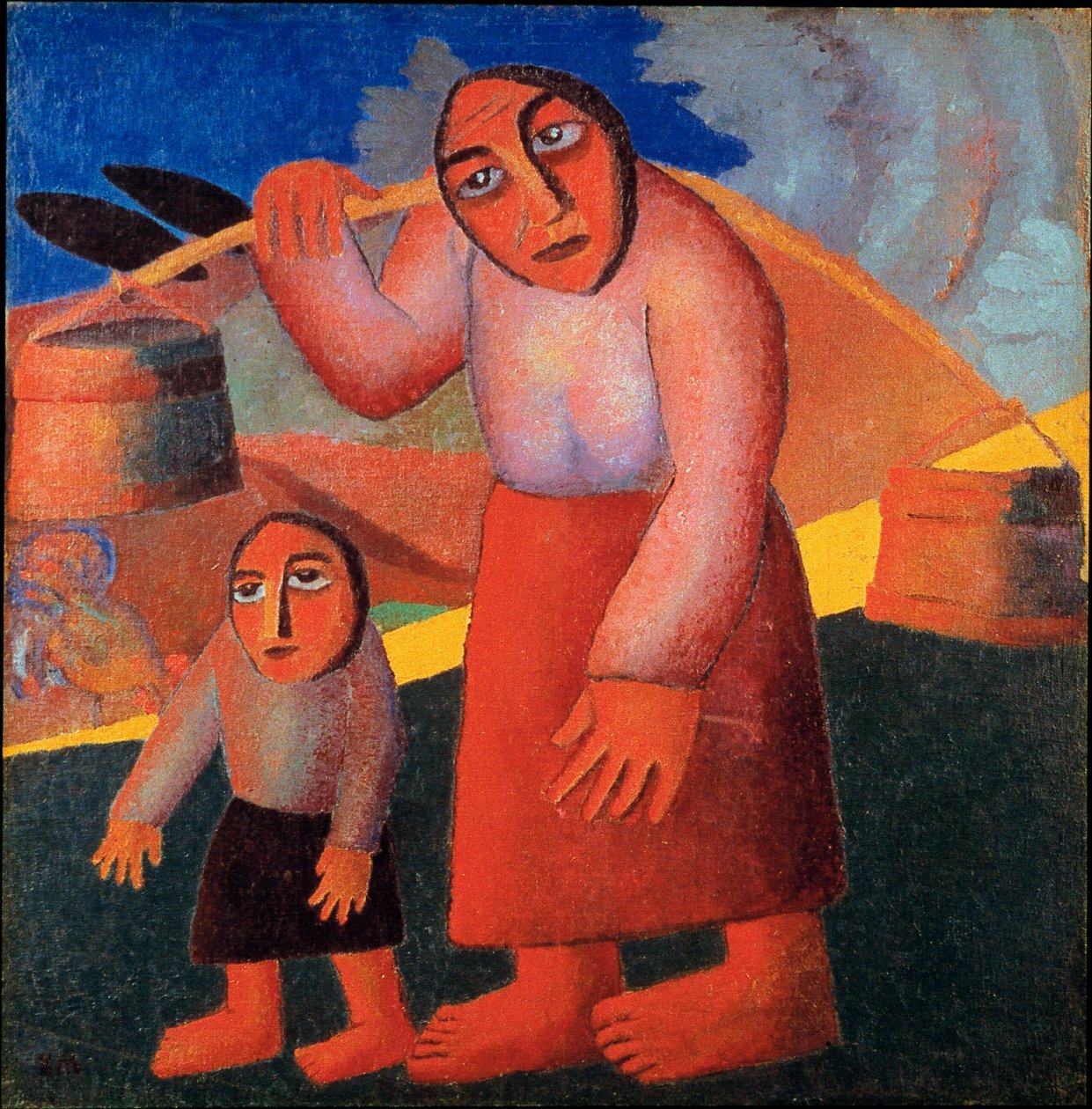 Kovalı Köylü Resim Kasimir Malevic (Malevich, Malevich) (1878-1935) 1911 Sun. 173x73 cm Amsterdam, Stedelijk Müzesi by Kazimir Severinovich Malevich