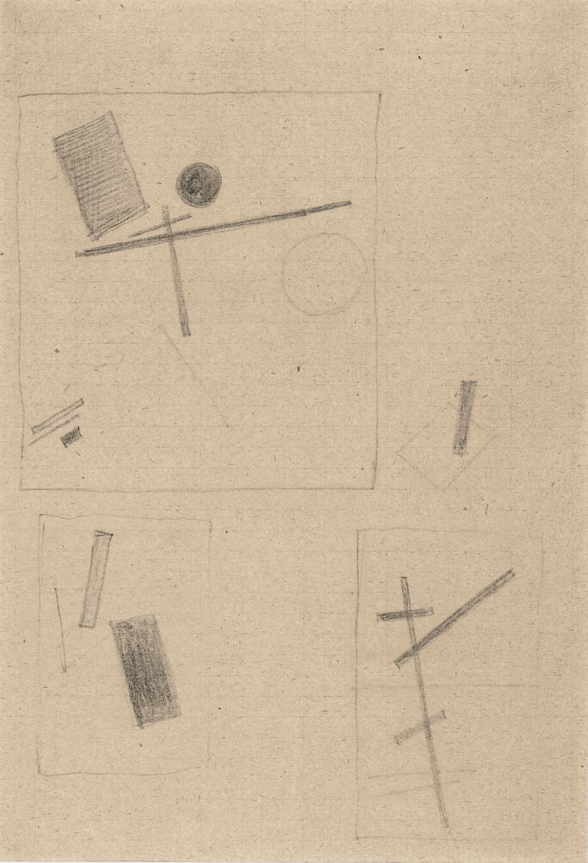 Suprematist Çizimi by Kazimir Severinovich Malevich