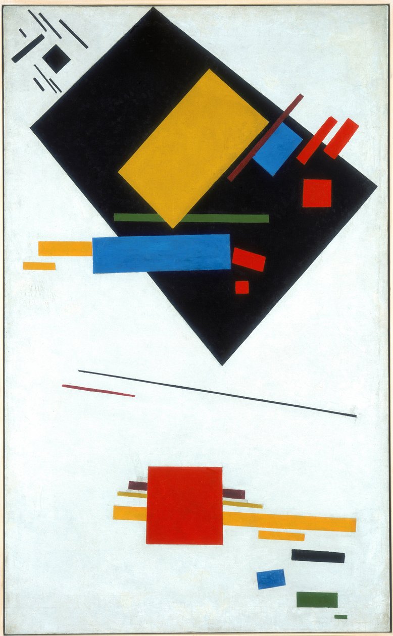 Suprematist tablo Siyah Yamuk ve Kızıl Meydan, 1915 by Kazimir Severinovich Malevich