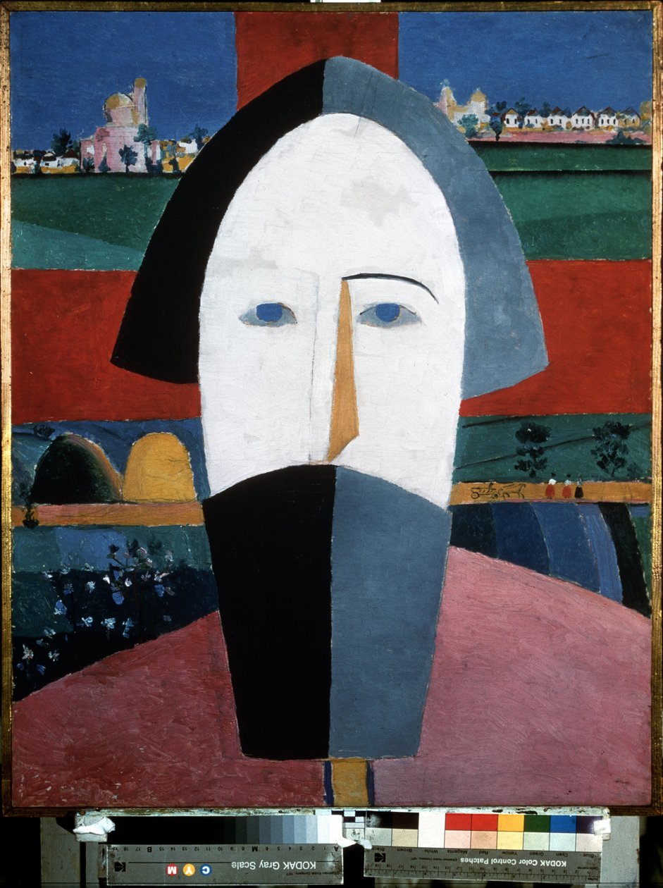 Köylü Başkanı. Kasimir Severinovich Malevitch (Malevich, Maleviç) (1878-1935), ahşap üzerine yağlı boya by Kazimir Severinovich Malevich