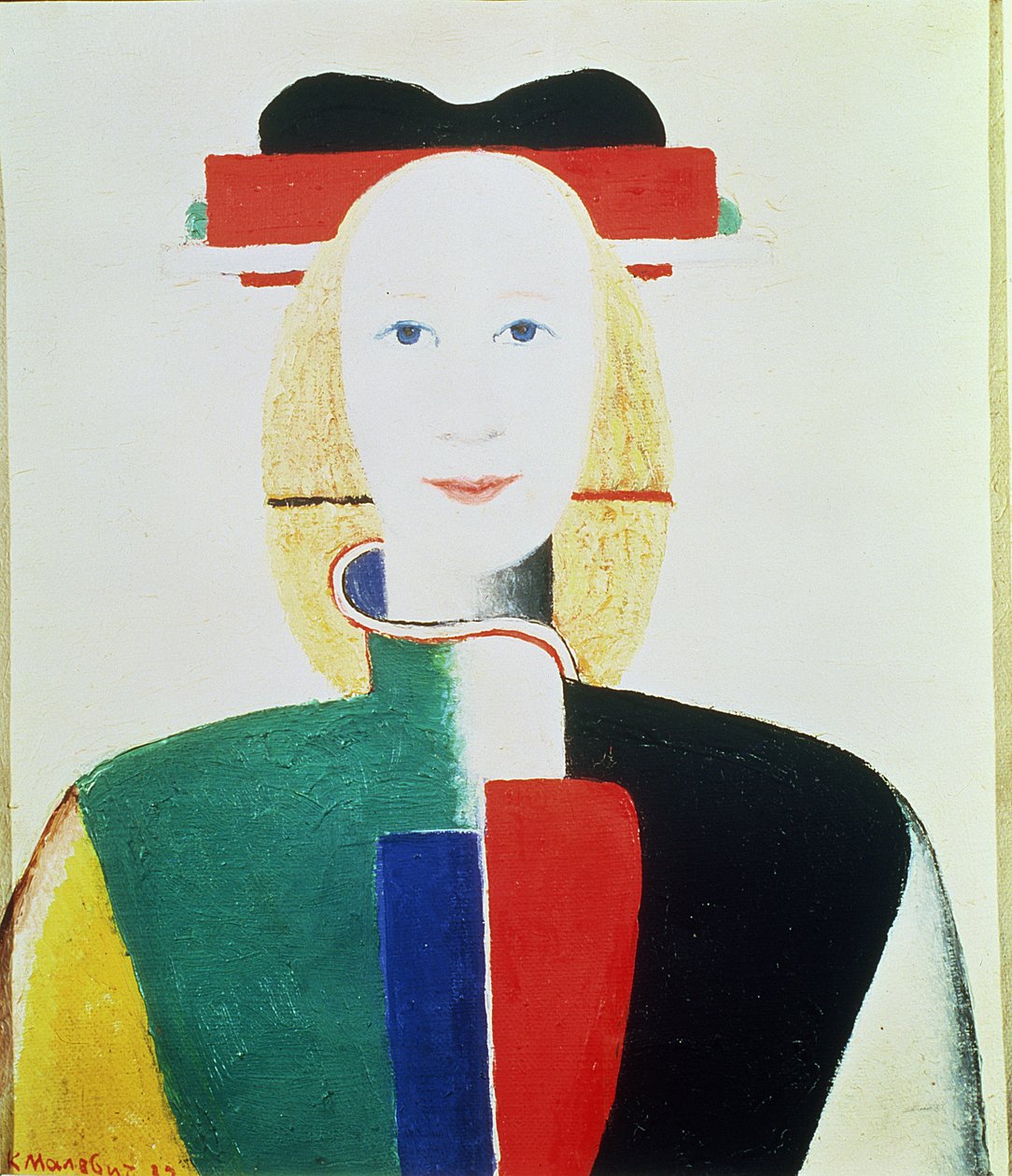 Şapkalı Kız (yağ) by Kazimir Severinovich Malevich