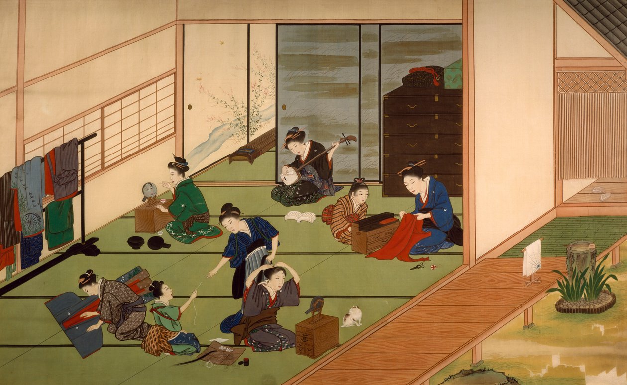 Geyşalar Grubu, Kawahara Keiga (1786-yaklaşık 1860), suluboya, Japonya, Japon Uygarlığı, 19. yüzyıl başı by Keiga Kawahara