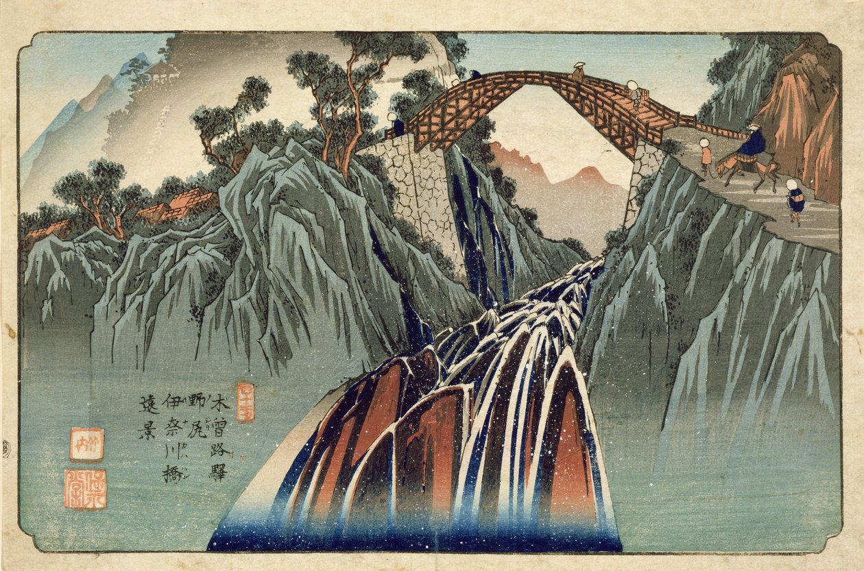 Inagawa b Ri d Geat Nojiri (Nojiri Inagawa Köprüsü dairesel) Fu b. Whey Proposal d Forbidden Curse tarafından, 1830