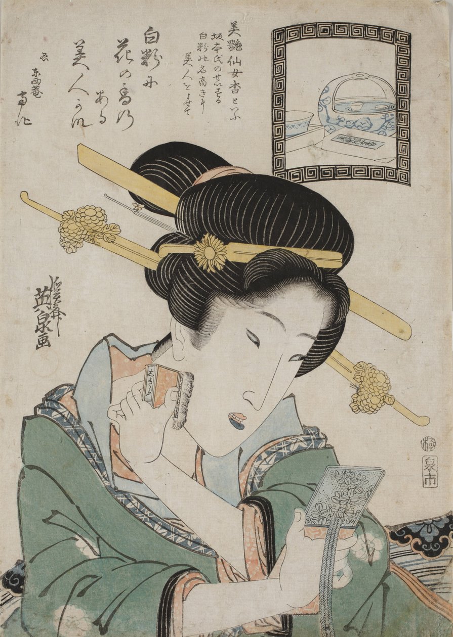 Bien Senjoko yüz pudrası, c. 1824. by Keisai Eisen