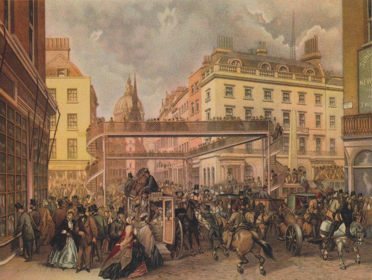 Ludgate Hill ve Fleet Street, Londra Şehri, 1862