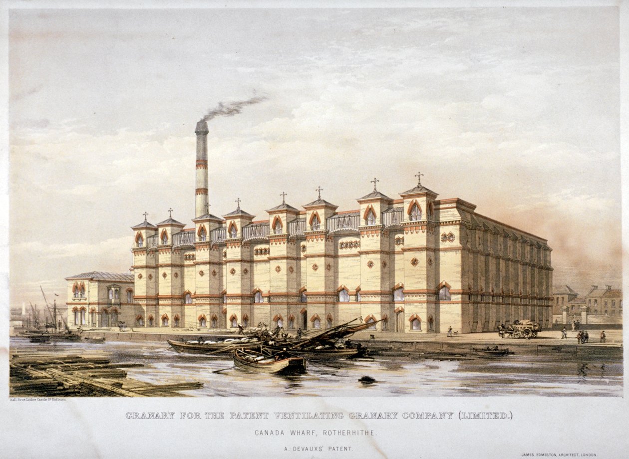 Canada Wharf, Rotherhithe, Londra, c1860 üzerinde Tahıl ambarı by Kell Brothers