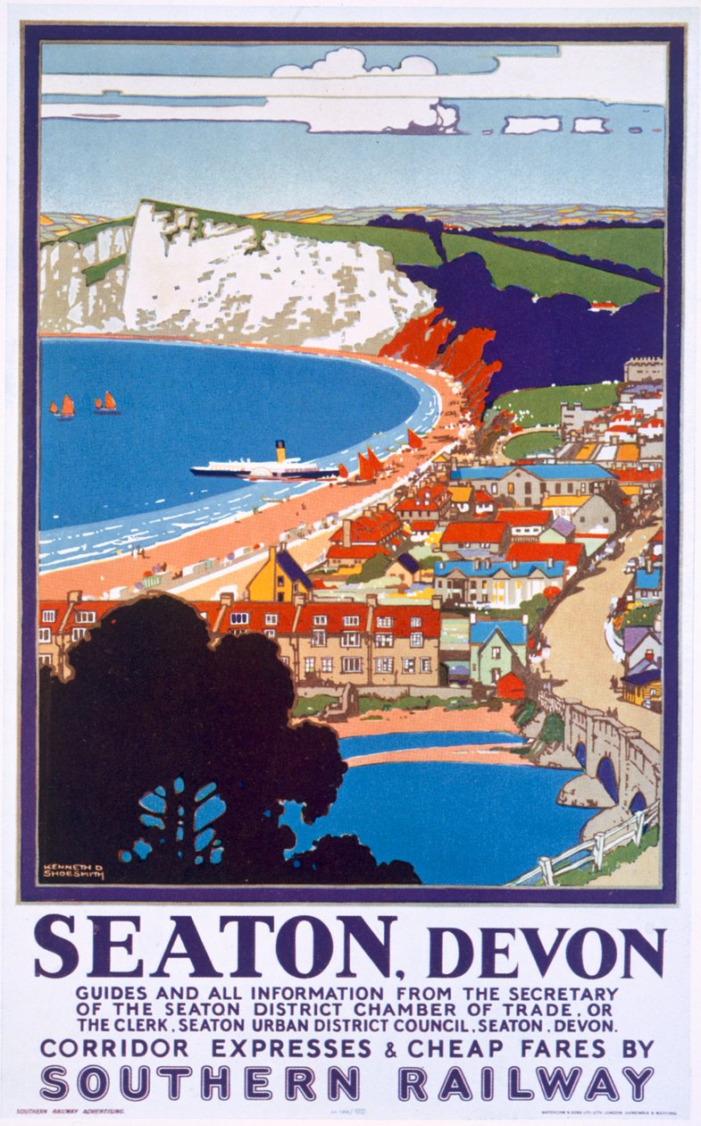 Seaton, Devon, Güney Demiryolu reklam afişi by Kenneth Shoesmith