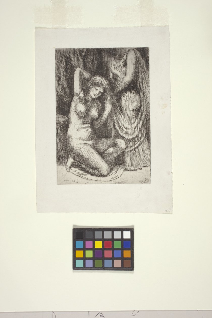 Çömelmiş Çıplak Ve Ayakta Çıplak (gravür) by Kenneth Hayes Miller