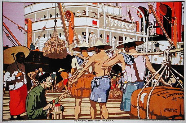 Penang, İngiliz Malaya (renkli taş) by Kenneth Shoesmith