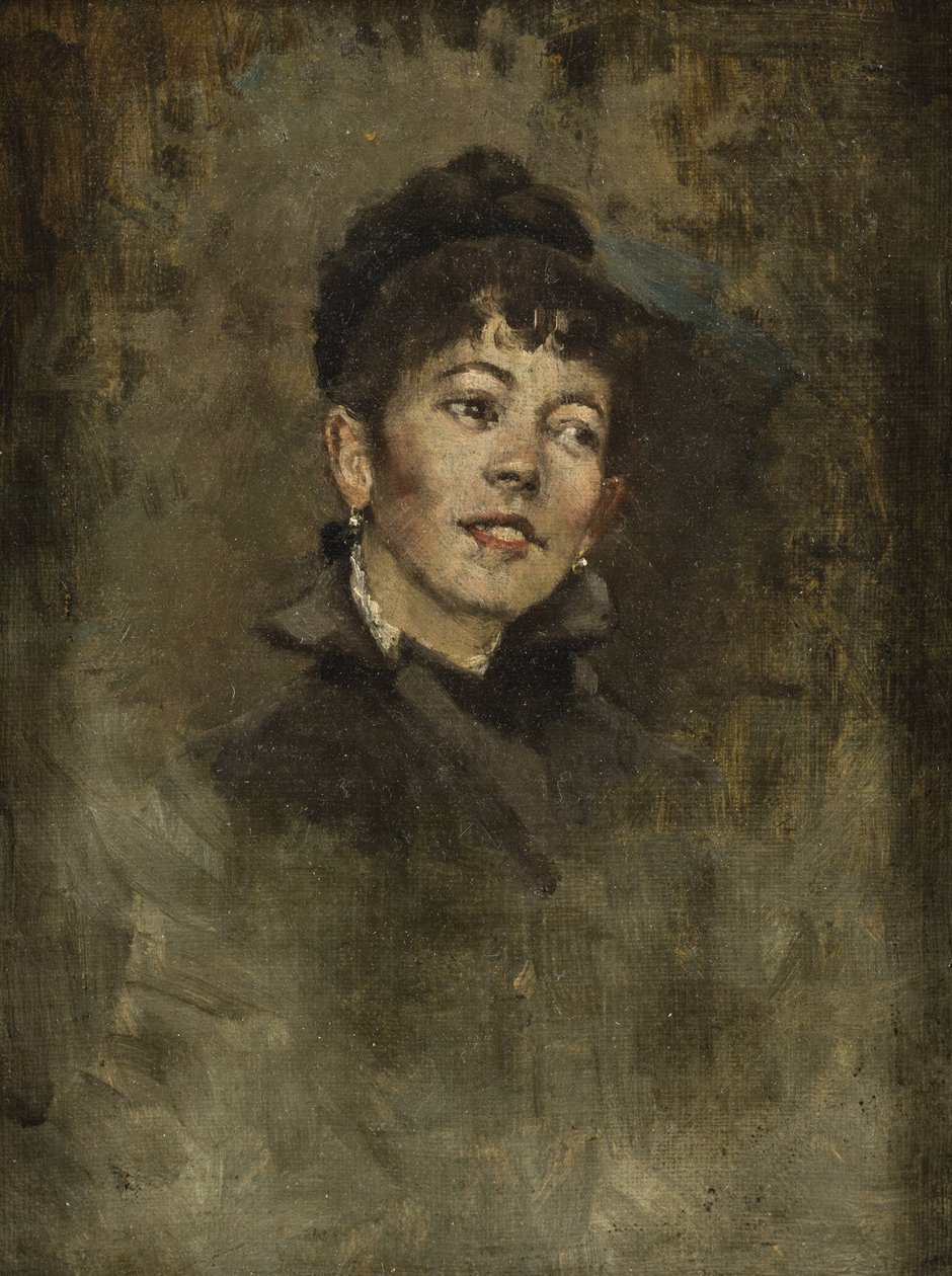 Genç Kızın Başı, 1878-1882 (kompozisyon tahtasında yağlı boya) by Kenyon Cox