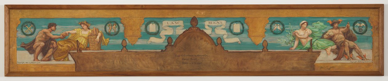 Law Reigns, "The Reign of Law" Merkez Paneli Çalışması, Temyiz Mahkemesi için Frieze, New York by Kenyon Cox
